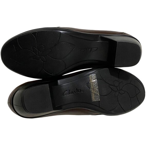 Clarks Partridge Slip On Shoe Womens Size 10 Brown Dark Academia Preppy Business - Picture 7 of 9